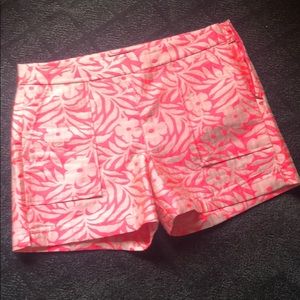 J Crew hot pink and beige shorts NWOT